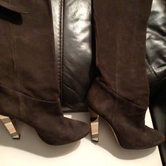 Jimmy Choo Coffee Suede Boots - Picture 4 of 8